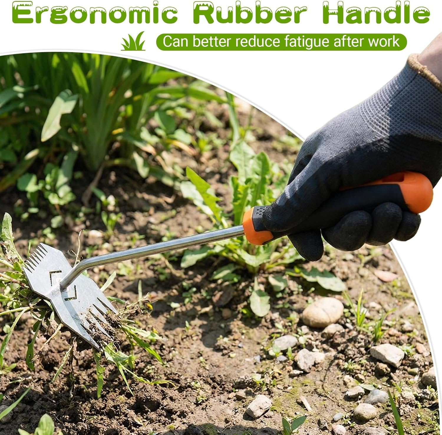 69ecdd5c18f08fa726f2a1d4e979c3a7b1860f212a2876f15e571.jpg Garden Weed Tool,2026 Portable Weeding Tool,Stainless Steel Hand Weeder Tool,Adopt Anti slip Rubber handle,conforms to ergonomic curves,Suitable For Vegetable Cultivation And Horticulture on Farms