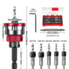 69ecddb620b2060fc7ba5f001ac671a54f6f928e2a537aa4facc9.jpg 9 PCS Countersink Drill Bits Set, 5PCS Two-Flute TCT Alloy Tapered Drill Bits and Adjustable Depth Stop Collar, Wood Countersink Bit with Wrench for 82 Degree Woodworking, Plywood and MDF DIY