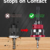 69ecddb7119e6555443cb82db1d9d79bbea91fdfb463af0b92ff5.jpg 9 PCS Countersink Drill Bits Set, 5PCS Two-Flute TCT Alloy Tapered Drill Bits and Adjustable Depth Stop Collar, Wood Countersink Bit with Wrench for 82 Degree Woodworking, Plywood and MDF DIY