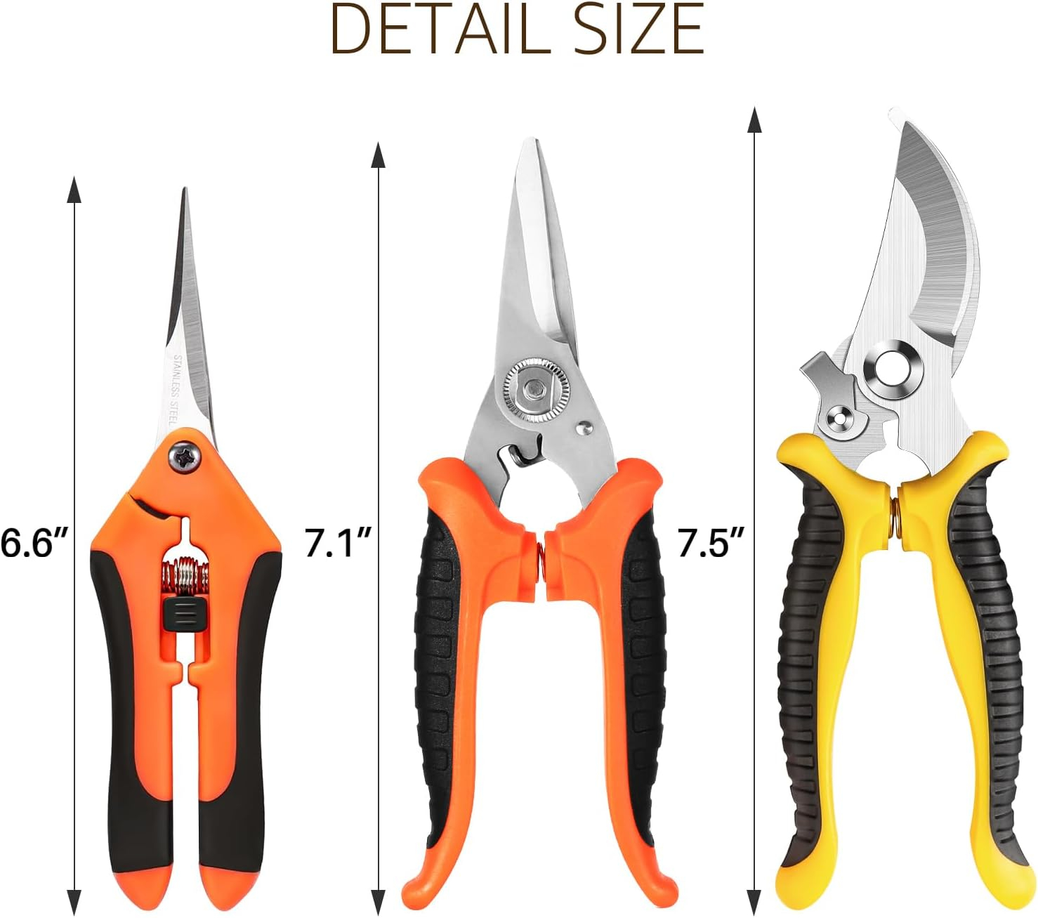 69ee27d72311d02b9b66f29f8deb5d19bc4c1e100fccc365d8bcd.jpg 3 Pack Garden Pruning Shears Stainless Steel Blades Handheld Pruners Set with Gardening Gloves