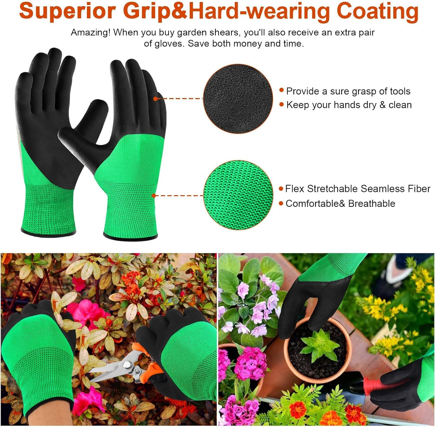 69ee27d745edc6227b36d794e7b9ff2a388f2dd1258cd54d13c8a.jpg 3 Pack Garden Pruning Shears Stainless Steel Blades Handheld Pruners Set with Gardening Gloves