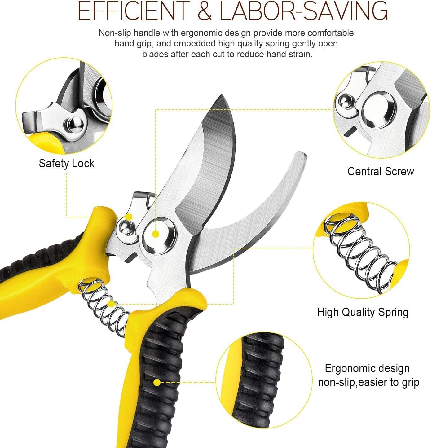 69ee27d79abf5f6a1b269d9e4183d829b8317acf06082f6537e51.jpg 3 Pack Garden Pruning Shears Stainless Steel Blades Handheld Pruners Set with Gardening Gloves