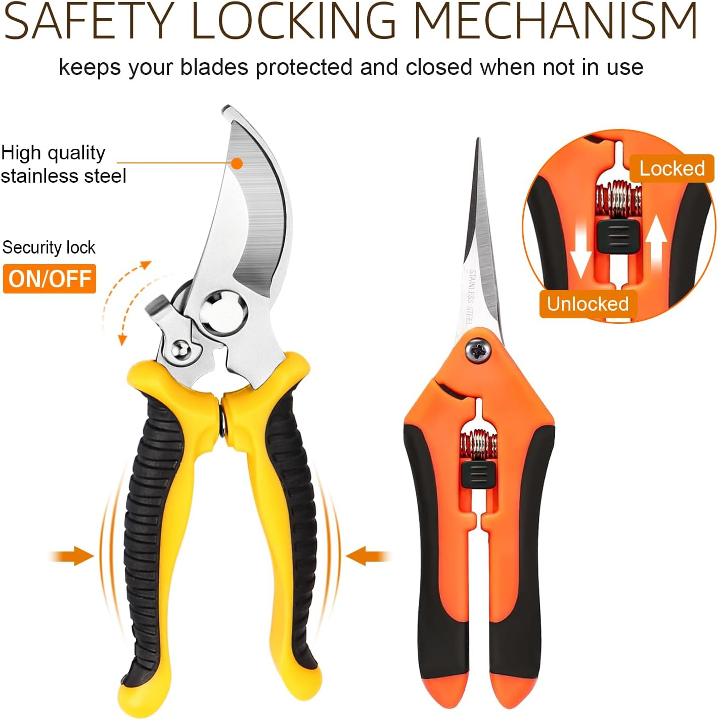 69ee27d7c083d5a8676bd3c6f88cb2a4d539ea8b54b9f8b8b1ad0.jpg 3 Pack Garden Pruning Shears Stainless Steel Blades Handheld Pruners Set with Gardening Gloves