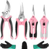 69ee27d81d7d8cc677f6dca1be46f9a651edc9184d7ef33f67652.jpg 3 Pack Garden Pruning Shears Stainless Steel Blades Handheld Pruners Set with Gardening Gloves
