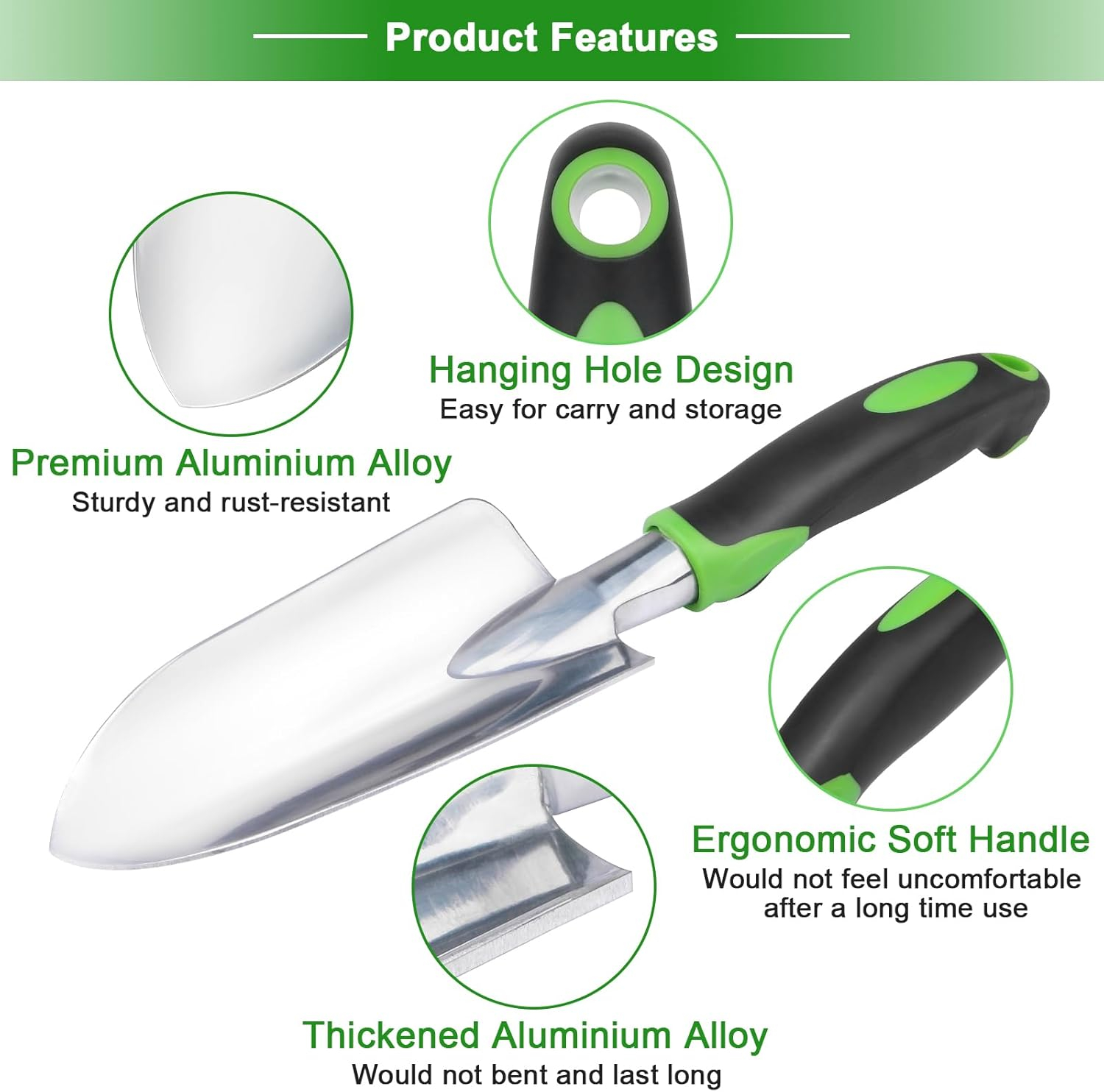 69ee28448df2b325d025cf80ceec159db61afc142f6c7a72ce994.jpg Garden Tools Set, 3 Pack Heavy Duty Gardening Tools Set Include Garden Shovel, Transplant Trowel and Hand Rake with Ergonomic Non-Slip Handle, Aluminum Alloy Lawn and Garden Hand Tools for Planting