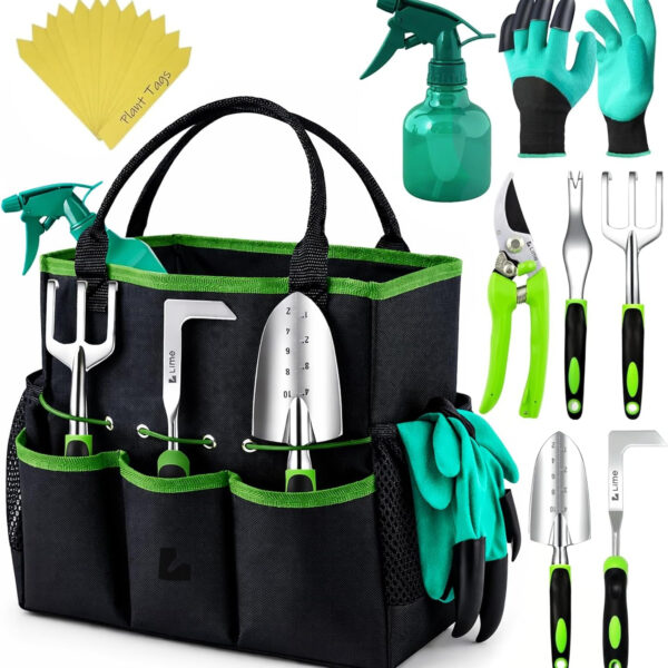 69ee28c6f3467cc0ee7f5d30d5fa707e4d6c91786ee4af7a4ebc1.jpg Heavy Duty Gardening Tools - Gardening Gifts for Women, Men, Mom, Dad - Durable, Ergonomic Garden Tools Set (Green)