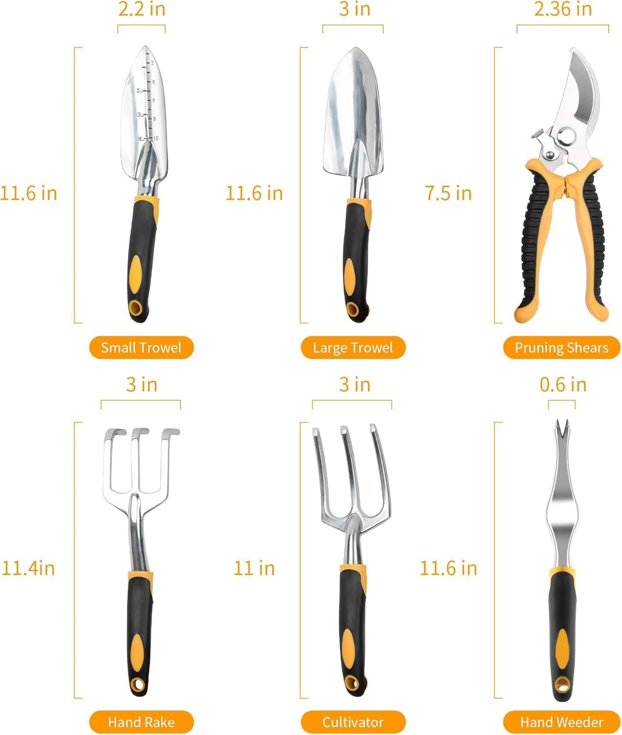 69ee2a01ec97274e0a1e7bb3083017cb8b878dc5b842817c4d7d5.jpg Garden Tools, 8 Piece Heavy Duty Gardening Tools Set with Non-Slip Rubber Grip, Stainless Steel Garden Tool, Gifts for Kids, Women, Husbands, and Parents